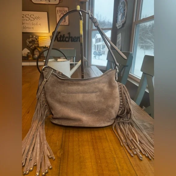 Michael Kors Fringe Crossbody in Suede with Zipper - Picture 8 of 15